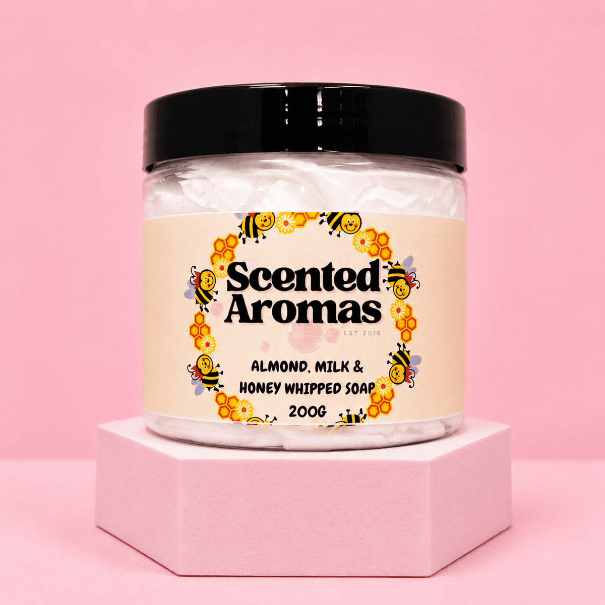 Almond Milk and Honey Whipped Soap Shave Butter 200g - 4-in-1 Nourishing