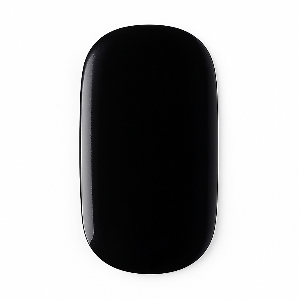 Single Black Gloss Semi Cured Gel Nail Wrap by Stellia Beauty