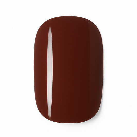 Brown gloss nail wrap on a white background by Stellia Beauty
