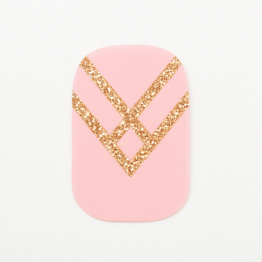 Pink and gold nail nail wrap | Stellia Beauty