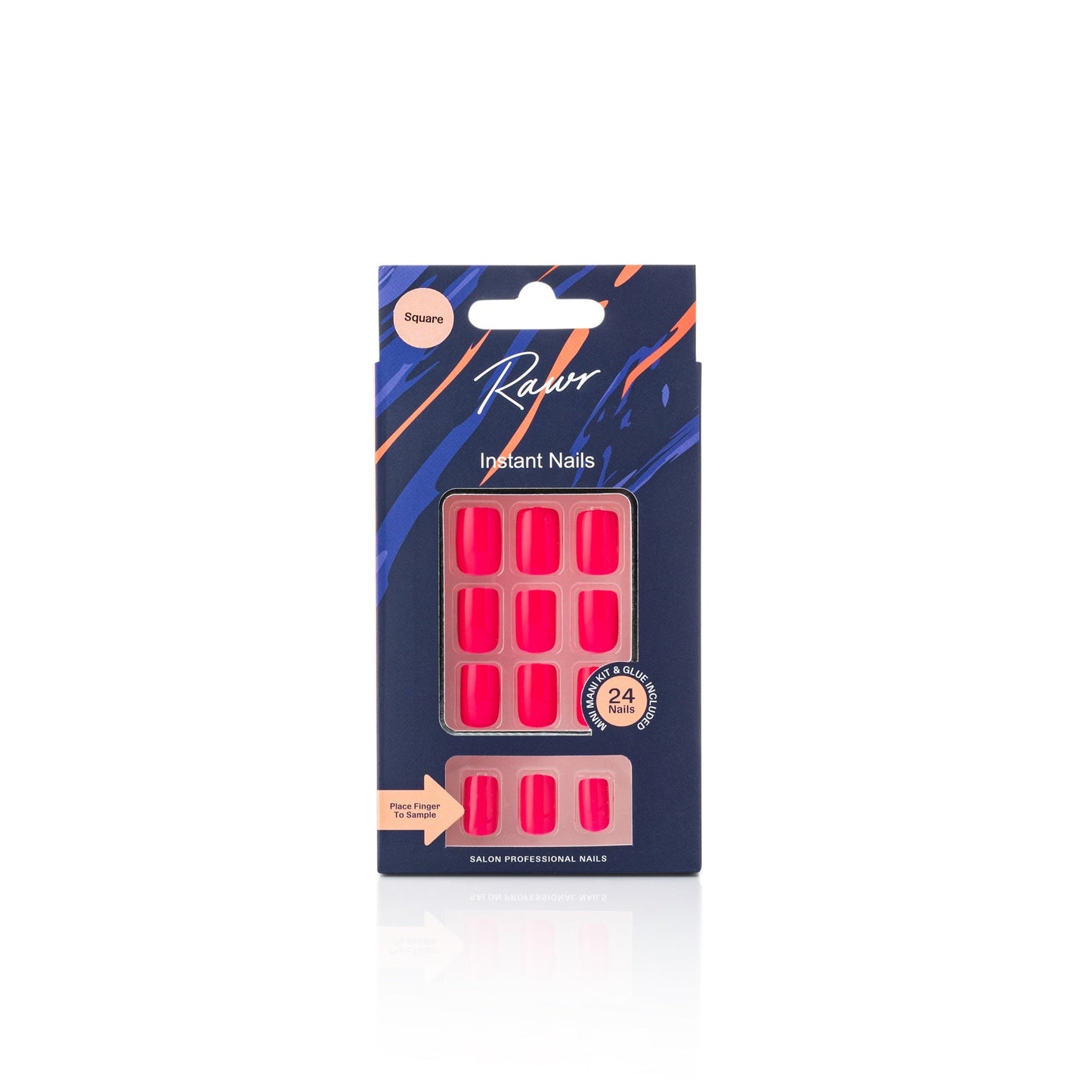 Pack of Rawr instant nails with pink design on a white background by Stellia Beauty