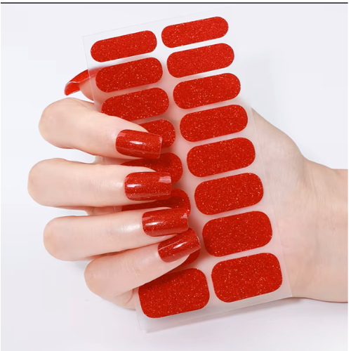 Red glitter nail wraps – Stellia Beauty