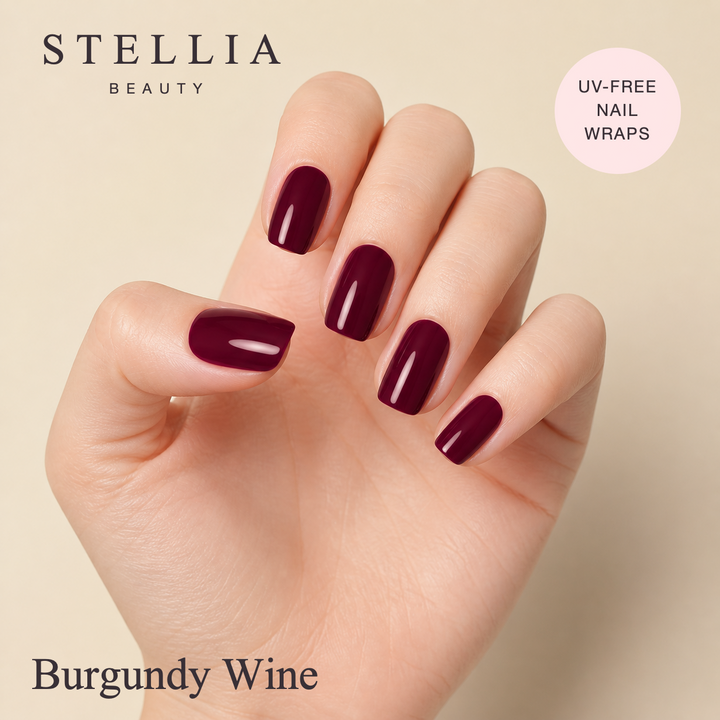Burgundy Wine Nail Wraps – Deep Red Manicure | Free UK Delivery