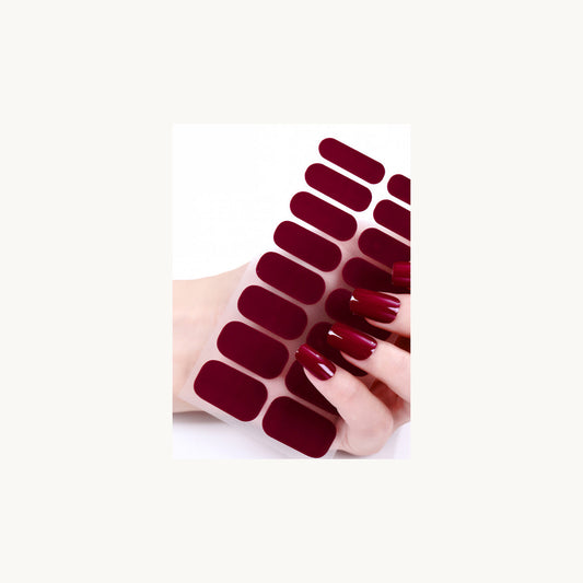 Stellia Beauty Burgundy Wine Nail Wraps full sheet