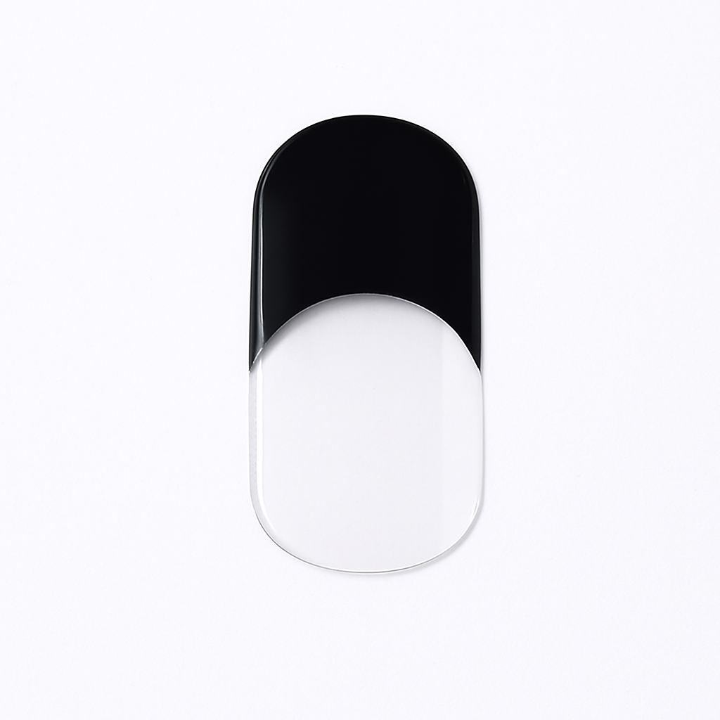 Single black tip gel nail wrap by Stellia Beauty