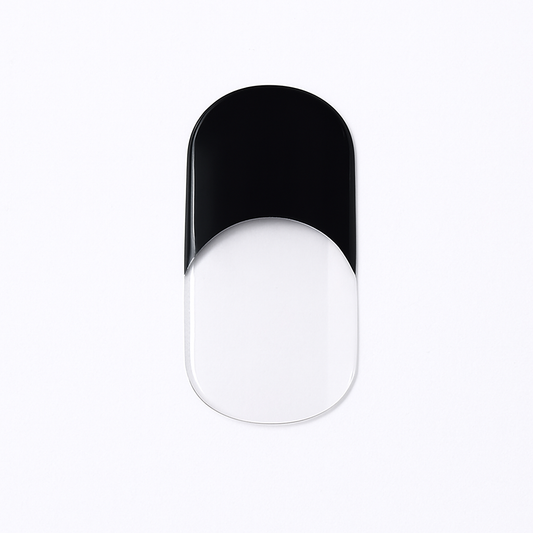 Single black tip gel nail wrap by Stellia Beauty