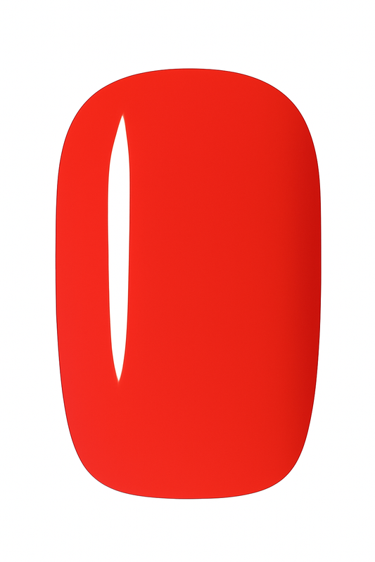 Bright Red Semi Cured Gel Nail Wraps on a white background by Stellia Beauty