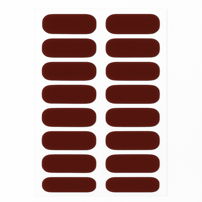 Sheet of brown gel nail wraps on a white background by Stellia Beauty