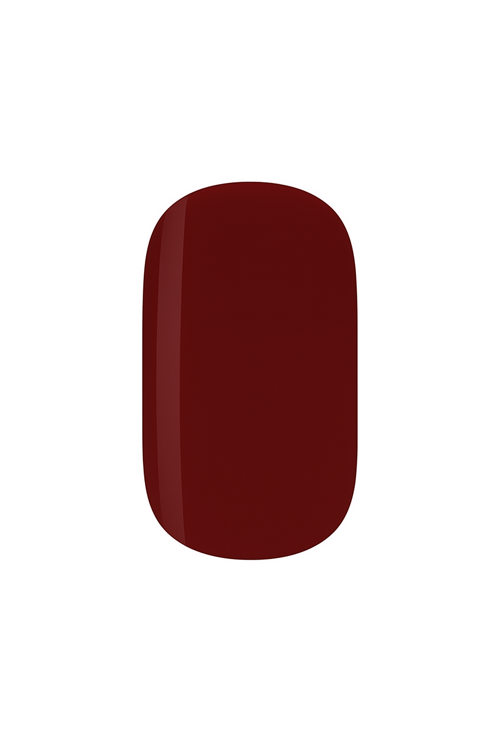 Close-up of a burgundy semi-cured gel nail wrap by Stellia Beauty