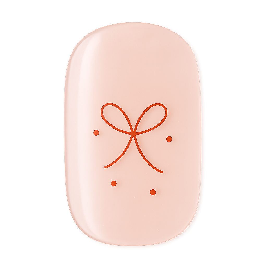 Pink Bows Gel Nail Wraps – Fully Cured, No UV Light Required
