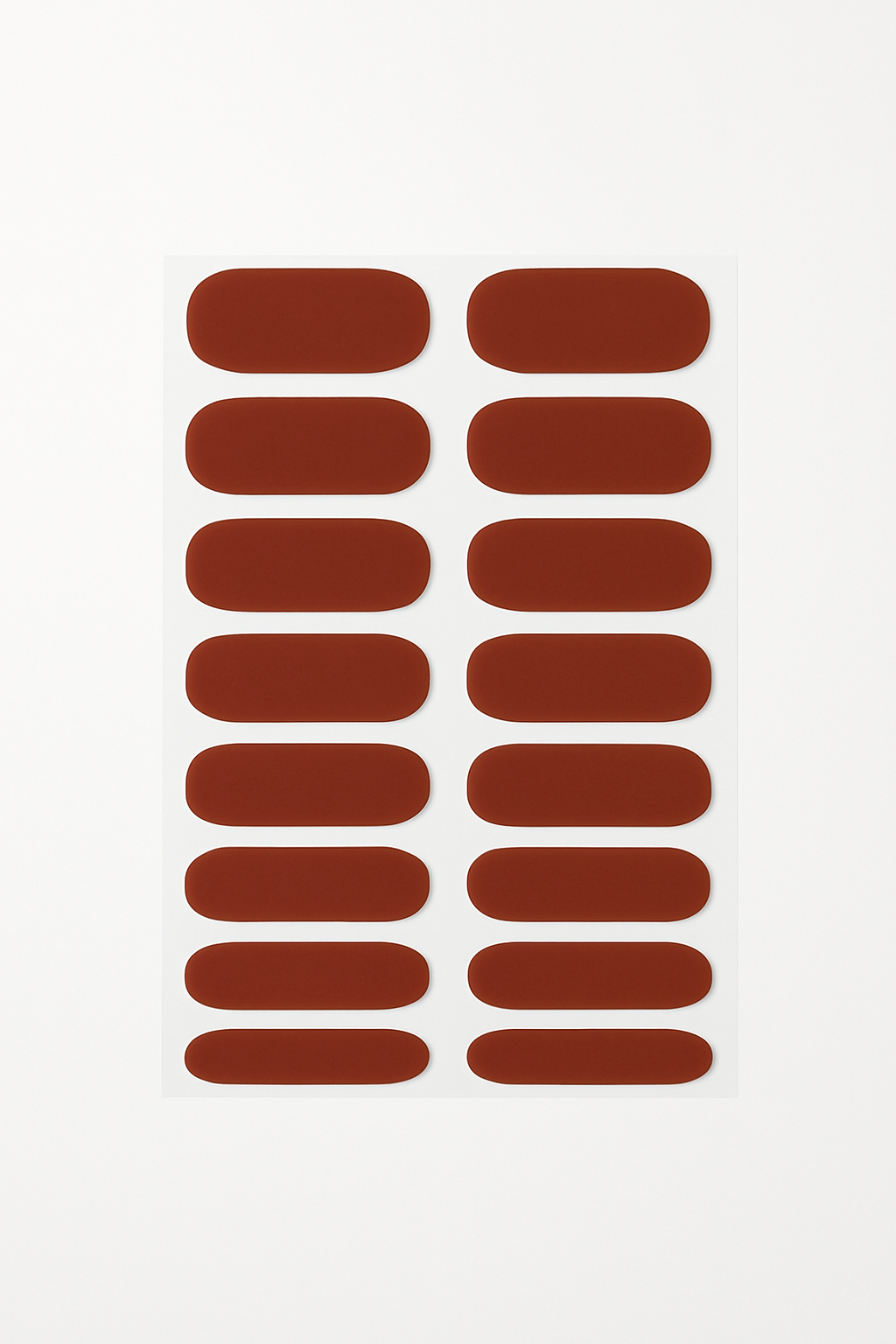 Sheet of coffee brown semi-cured gel nail wraps by Stellia Beauty