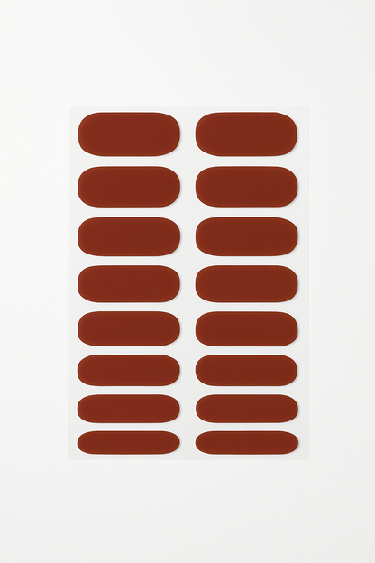 Sheet of coffee brown semi-cured gel nail wraps by Stellia Beauty