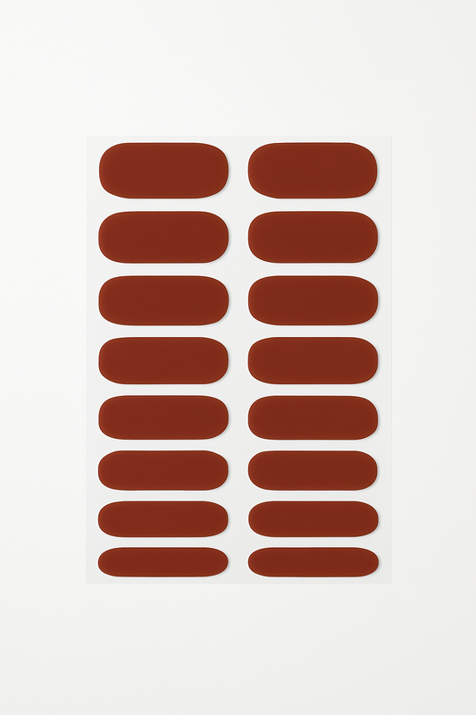 Sheet of coffee brown semi-cured gel nail wraps by Stellia Beauty
