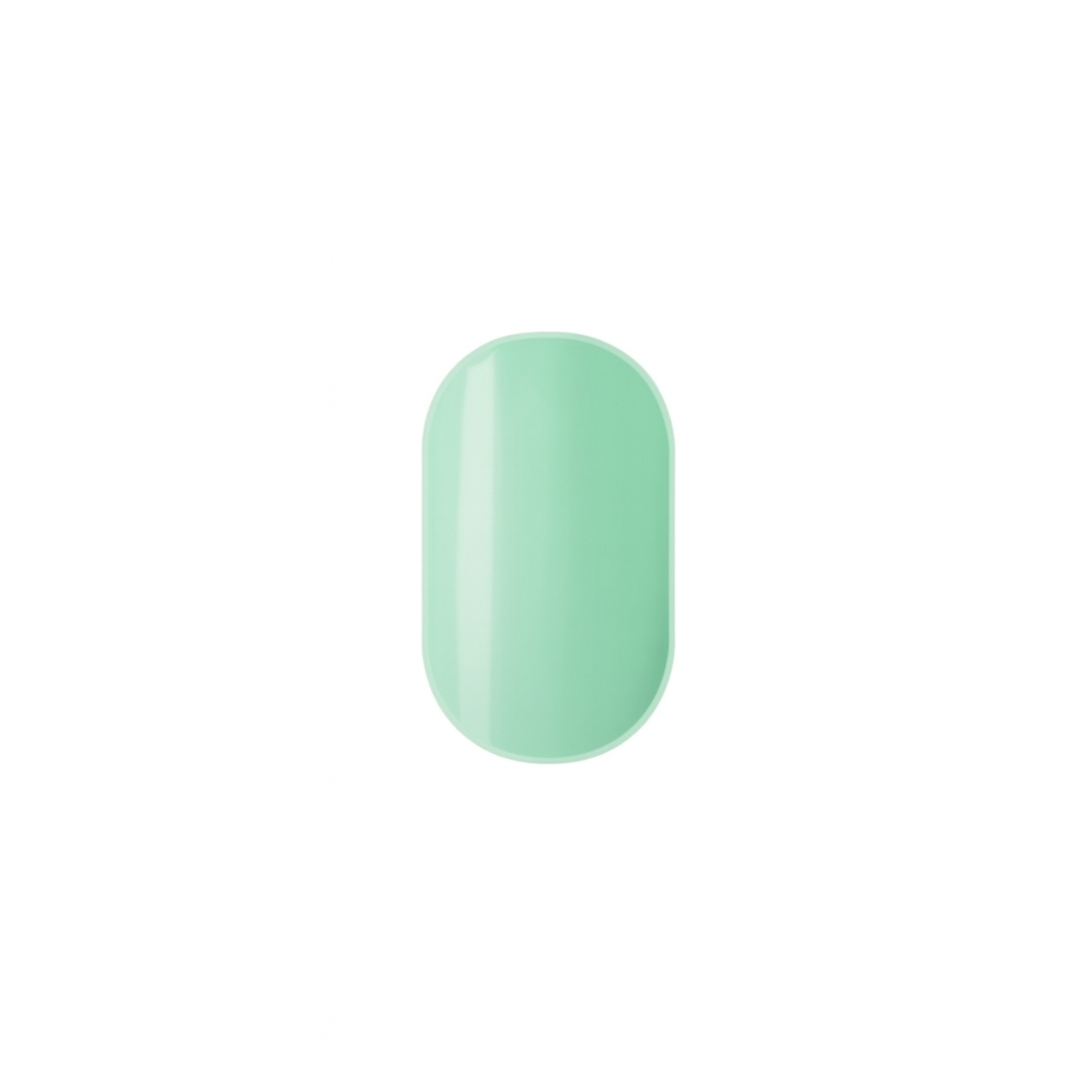 Green semi cured gel nail wrap on a white background by Stellia Beauty