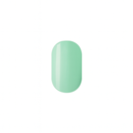 Green semi cured gel nail wrap on a white background by Stellia Beauty