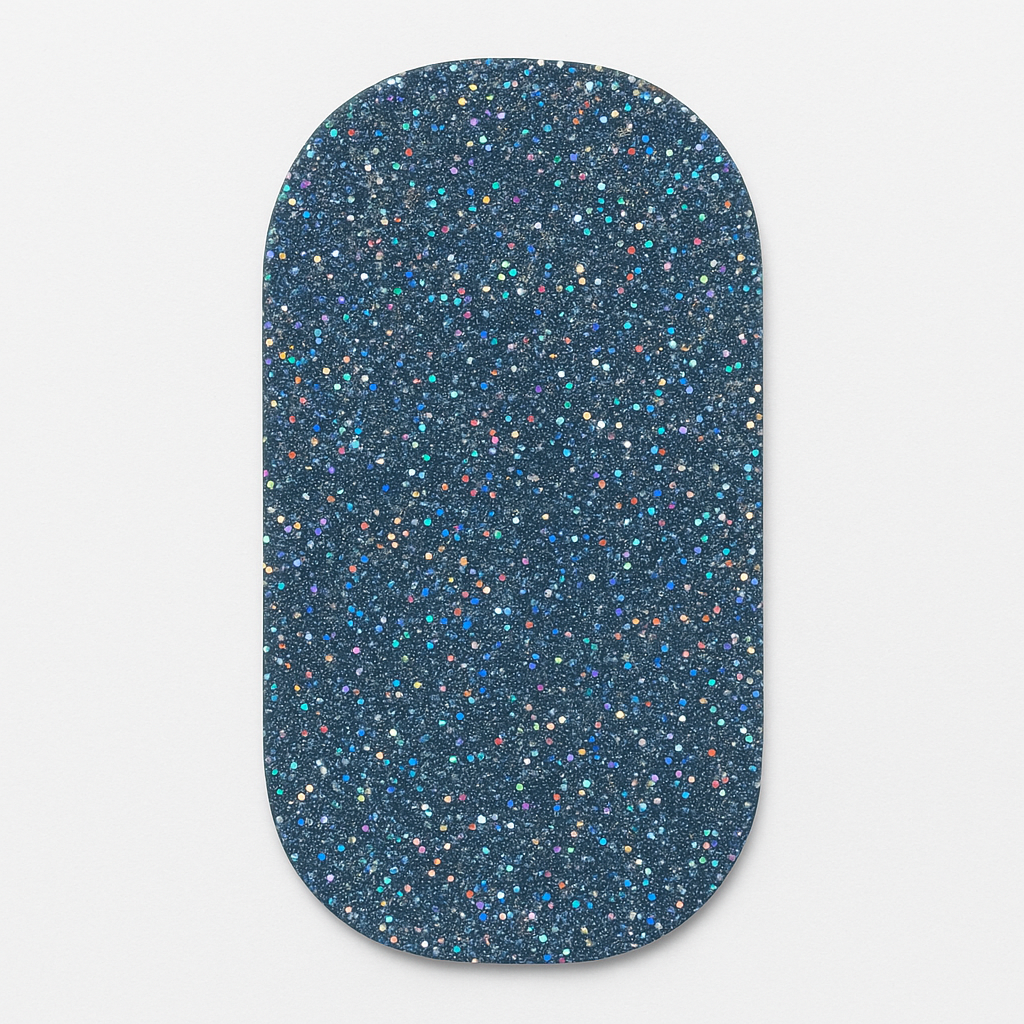 Single silver grey Glitter nail wrap by Stellia Beauty