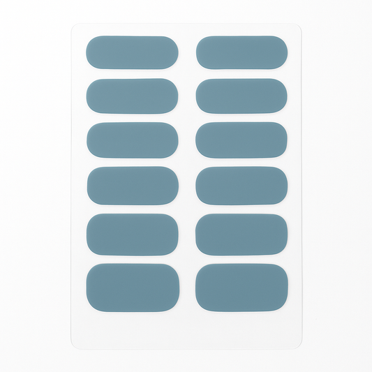 Sheet of grey-blue semi-cured gel nail wraps by Stellia Beauty