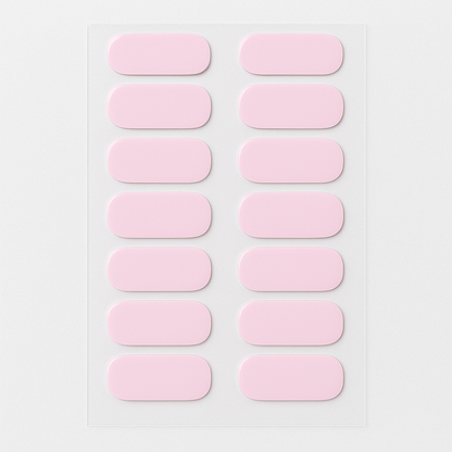 Sheet of Light Pink Semi-Cured Gel Nail Wraps on a white background by Stellia Beauty