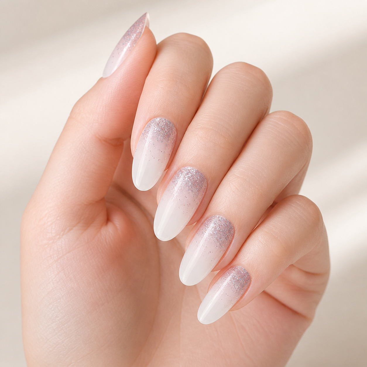 Silver Veil Semi-Cured Gel Nail Wraps by Stellia Beauty