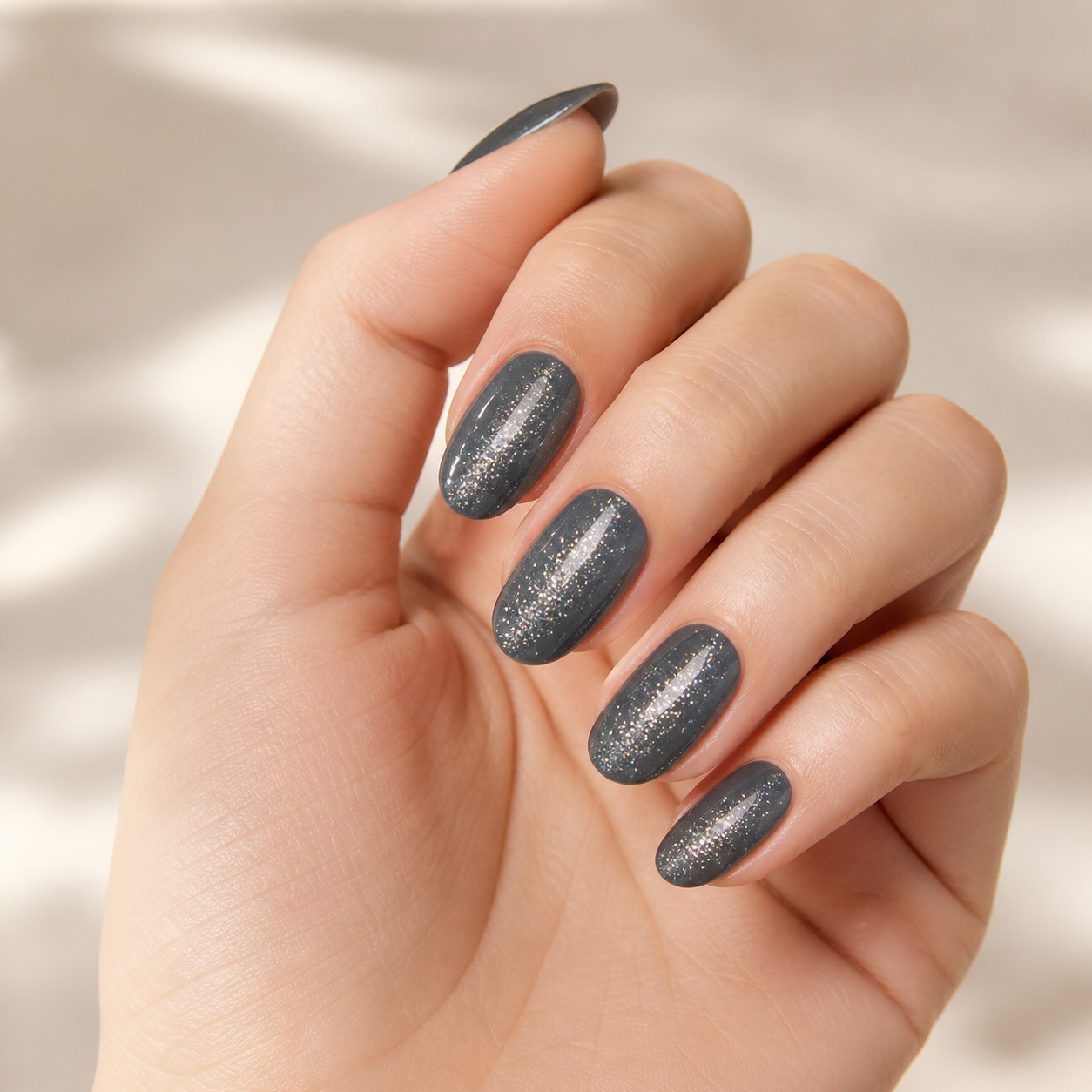 Midnight Stardust Semi-Cured Gel Nail Wraps by Stellia Beauty