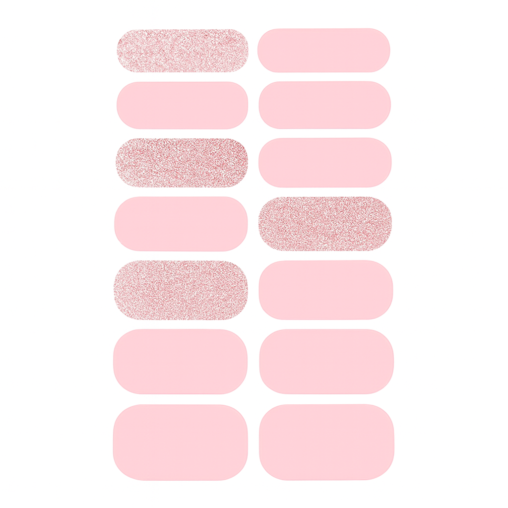 Pink Glitter & Soft Pink Nail Wraps – Sparkle & Shine Nail Wraps - Free Delivery