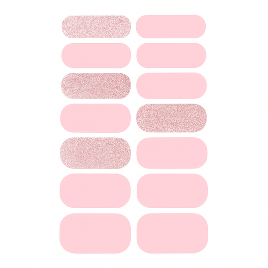 Pink glitter and pastel pink nail wrap set – Stellia Beauty