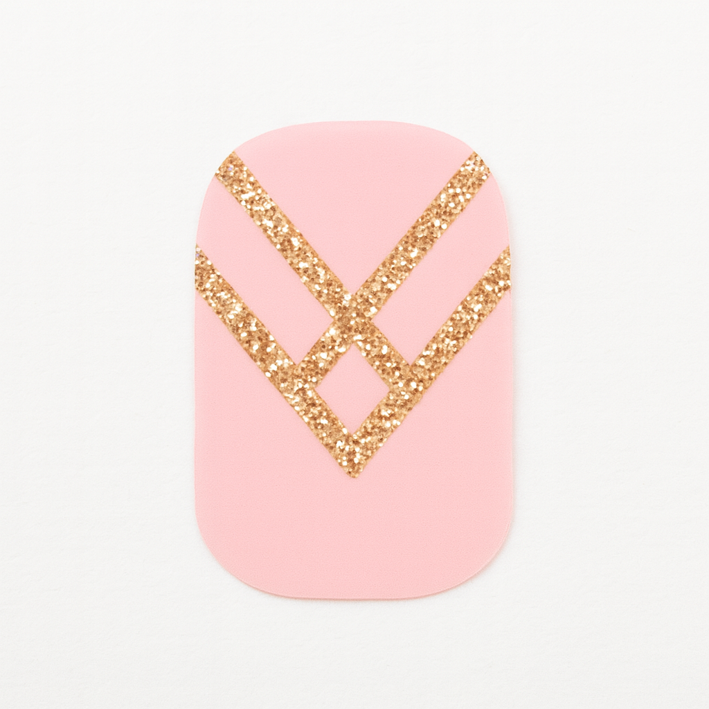 Pink and gold nail nail wrap | Stellia Beauty