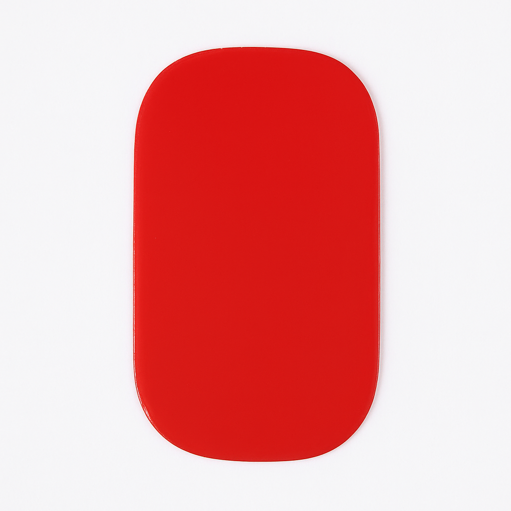 Red gel nail wrap on a white background by Stellia Beauty