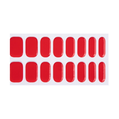 Sheet of Bright Red Semi-Cured Gel Nail Wraps by Stellia Beauty