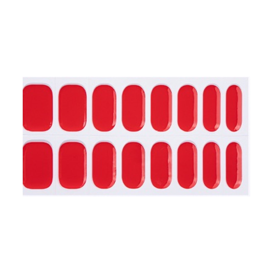 Sheet of Bright Red Semi-Cured Gel Nail Wraps by Stellia Beauty