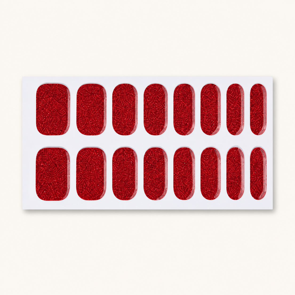 Exact product sheet showing the Ruby Sparkle Semi-Cured Gel Nail Wraps nail wrap design by Stellia Beauty