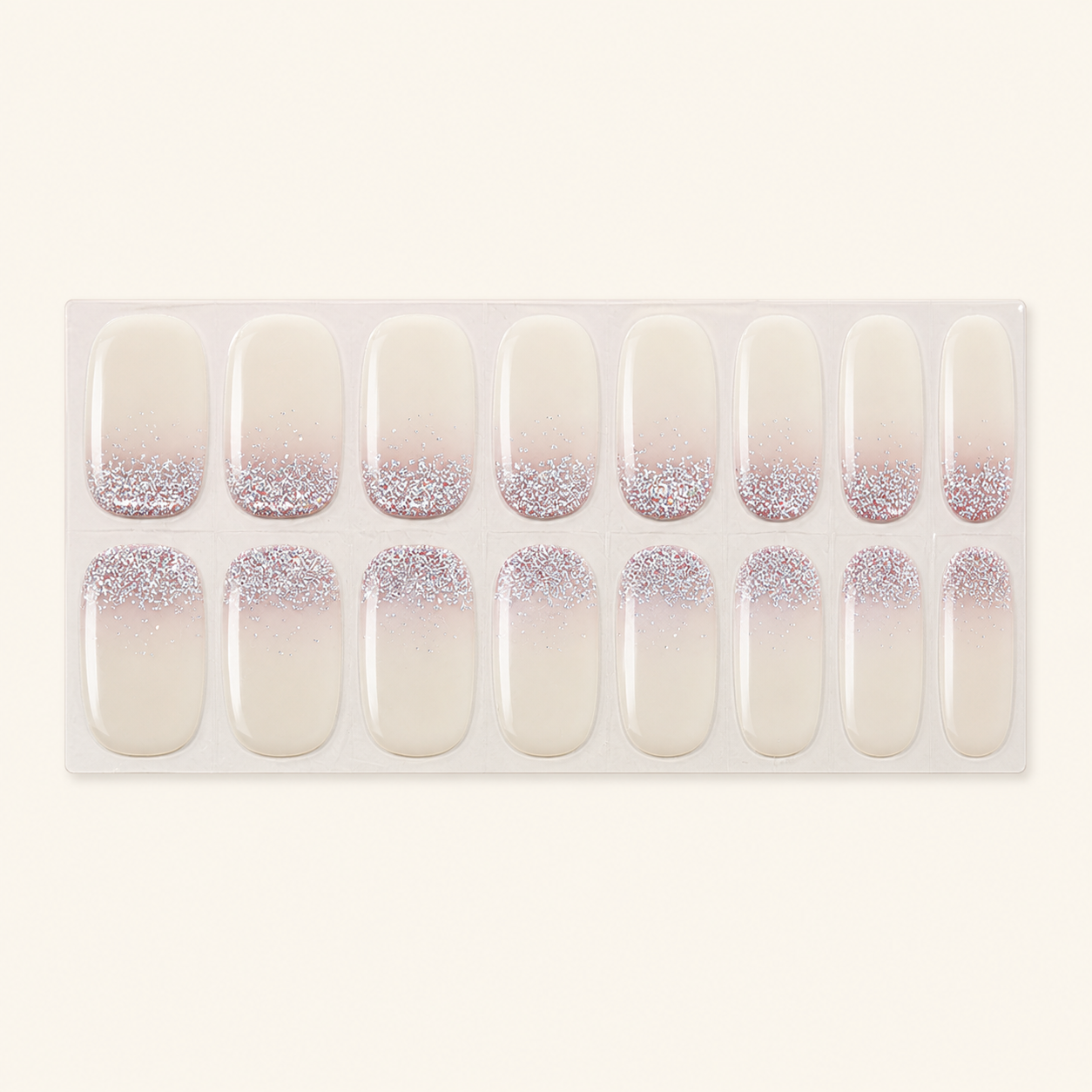 Exact product sheet showing the Silver Veil Semi-Cured Gel Nail Wraps nail wrap design by Stellia Beauty