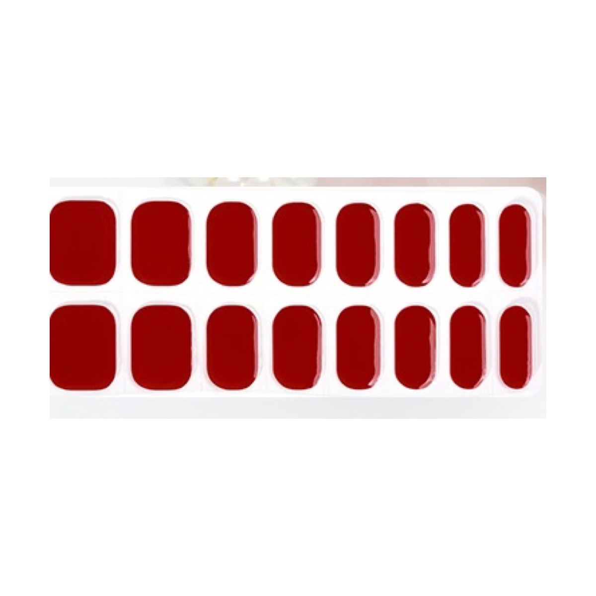 Sheet of Red Semi-Cured Gel Nail Wraps by Stellia Beauty