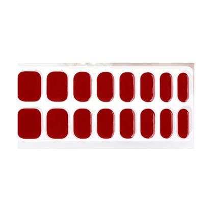 Sheet of Red Semi-Cured Gel Nail Wraps by Stellia Beauty