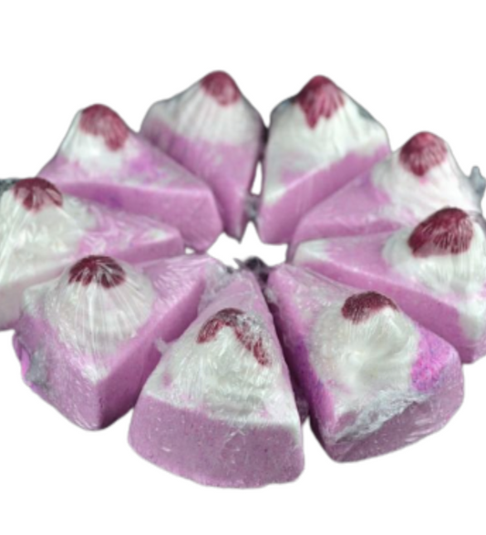 Strawberry Cake Slice Bath Bomb made with Whipped Shea Butter