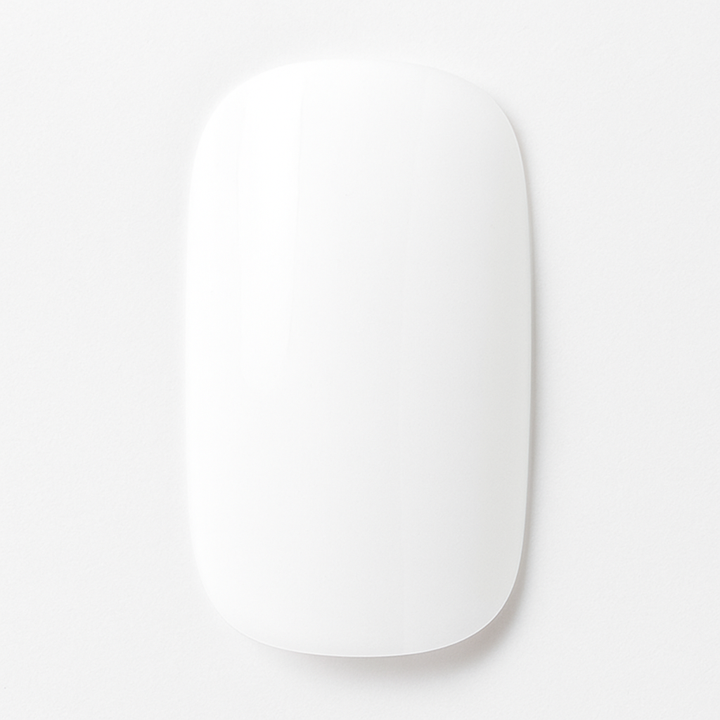 White Semi Cured Gel Nail Wrap on a light grey background by Stellia Beauty