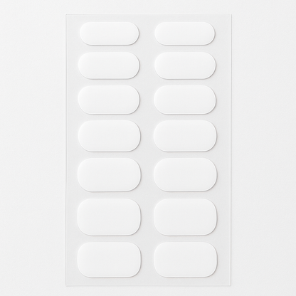 Sheet of White Semi Cured Gel Nail Wraps on a white background by Stellia Beauty