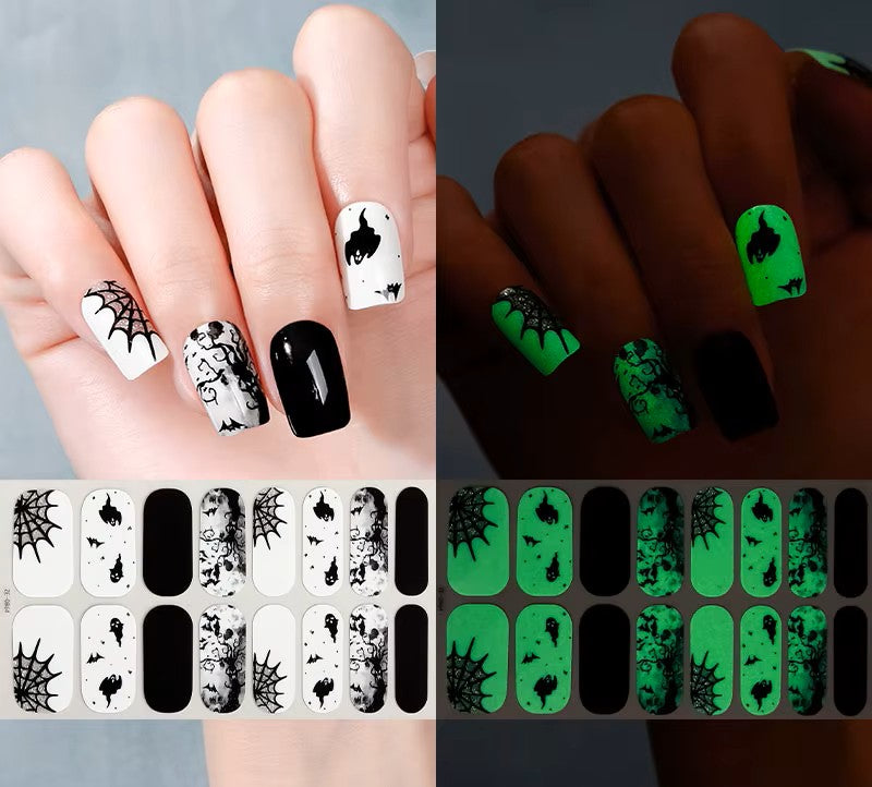Halloween Nail Wraps - Glow in the dark - free delivery