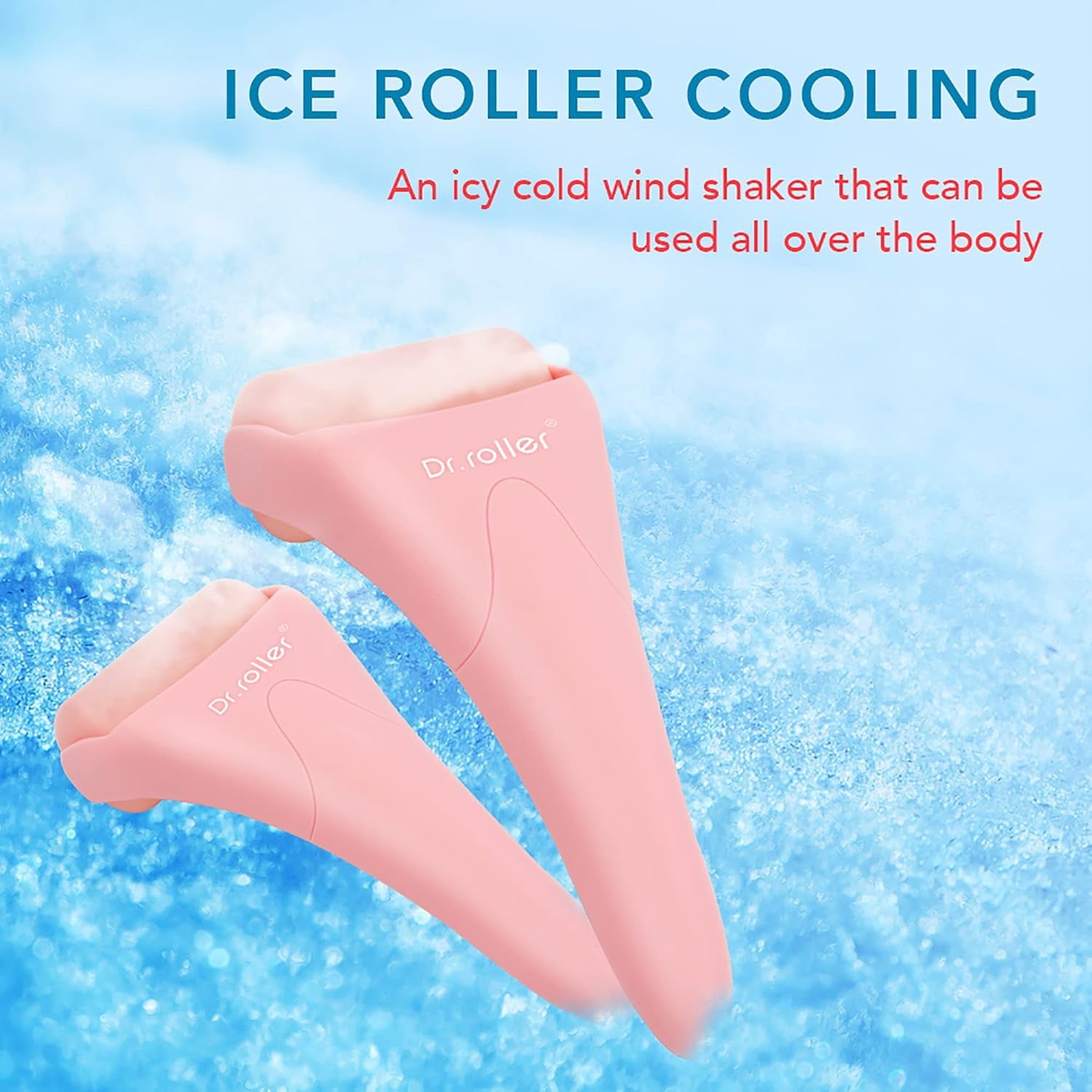 Ice Roller for Face and Eyes Silicone Massager, Ice Face Roller, Face Ice Rollers for Women Skin Care Tool for Reduce Puffiness Migraine Pain Relief and Minor Injury (Pink)