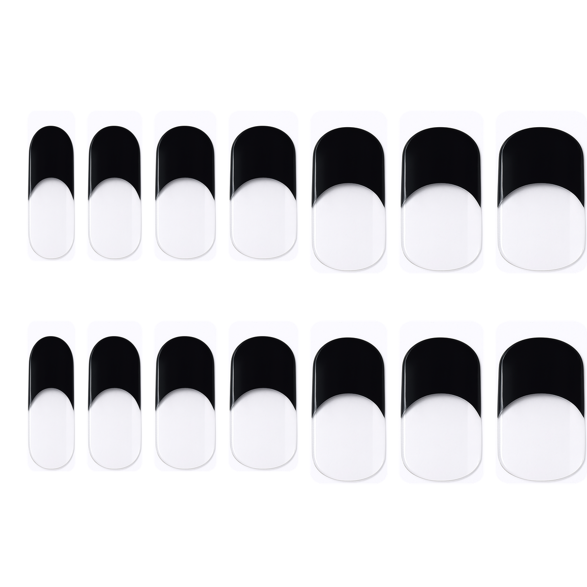 Sheet of Black Tip fully cured gel nail wraps by Stellia Beauty
