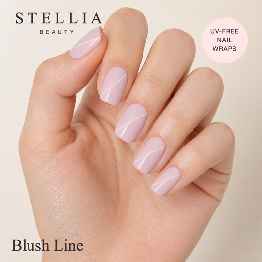 Stellia Beauty Blush Line Nail Wraps – Soft Pink Manicure manicure