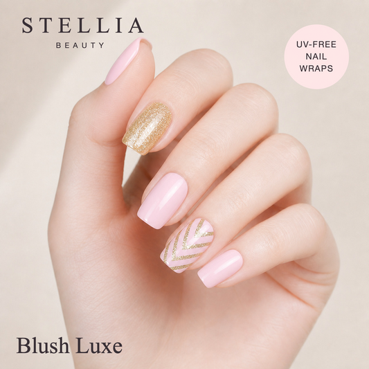 Stellia Beauty Blush Luxe Nail Wraps manicure