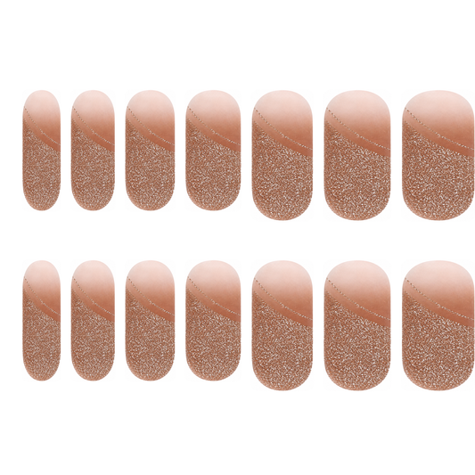 Sheet of Champagne Shimmer nail wraps by Stellia Beauty