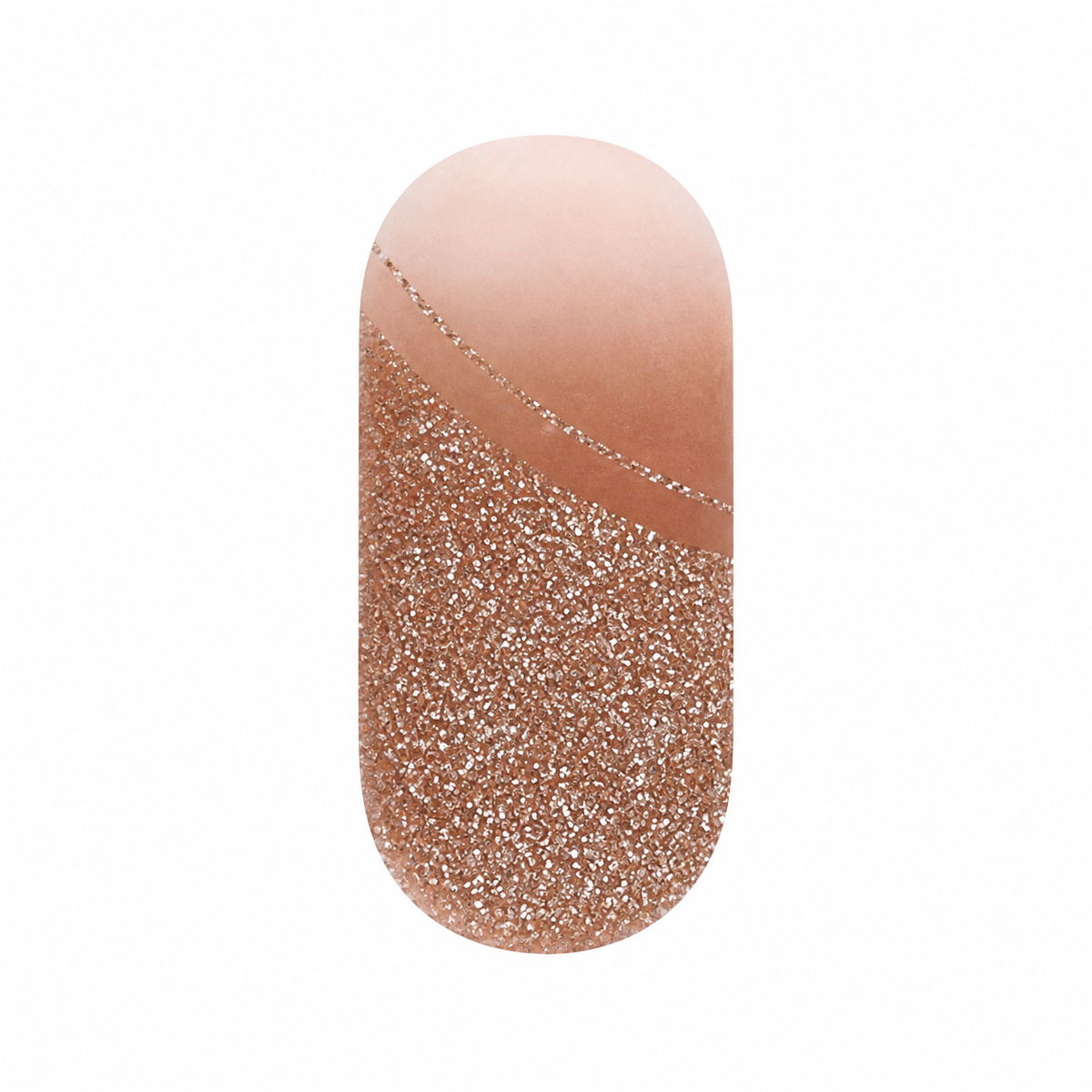 Stellia Beauty Champagne Shimmer single nude and gold glitter nail wrap