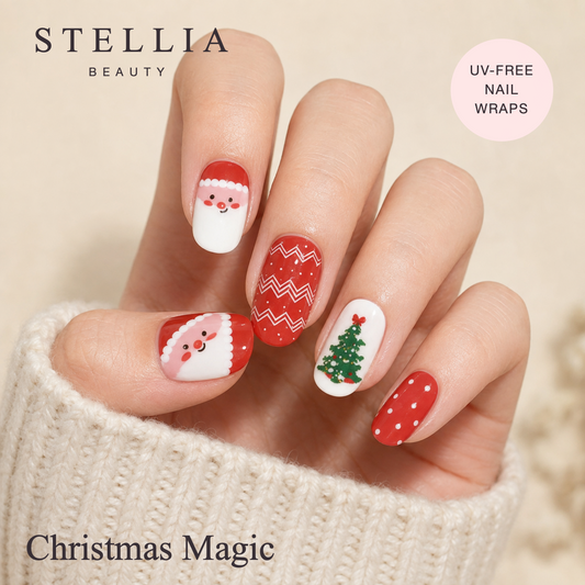 Stellia Beauty Christmas Magic Nail Wraps – Festive Manicure manicure