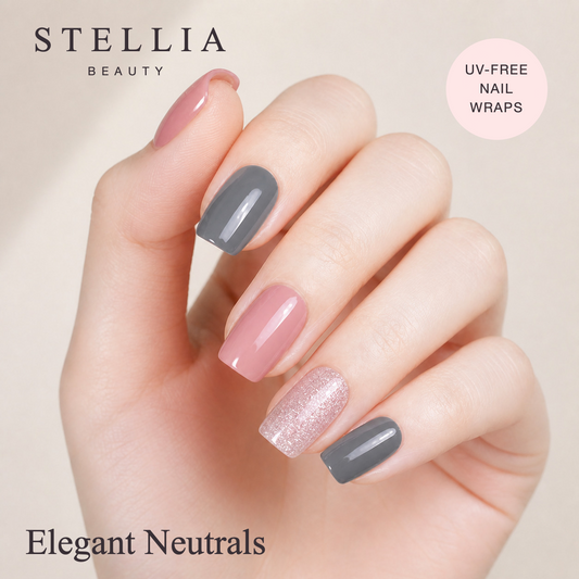 Stellia Beauty Elegant Neutrals Nail Wraps manicure