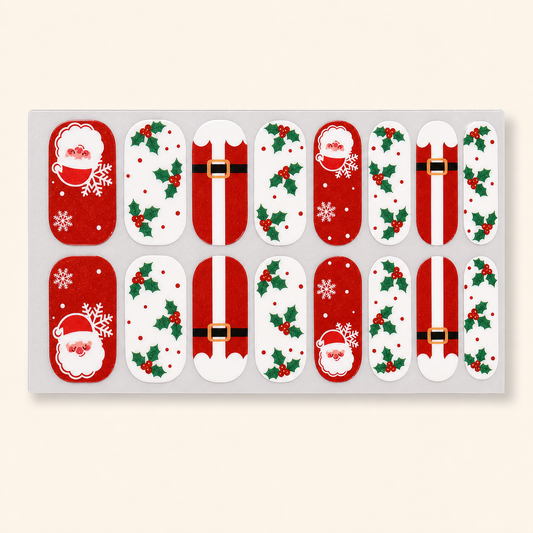Stellia Beauty Holly Jolly Nail Wraps full sheet