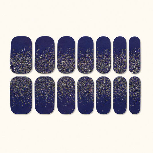 Stellia Beauty Midnight Gold Nail Wraps full sheet
