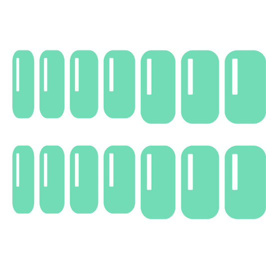 Sheet of Mint Green nail wraps by Stellia Beauty