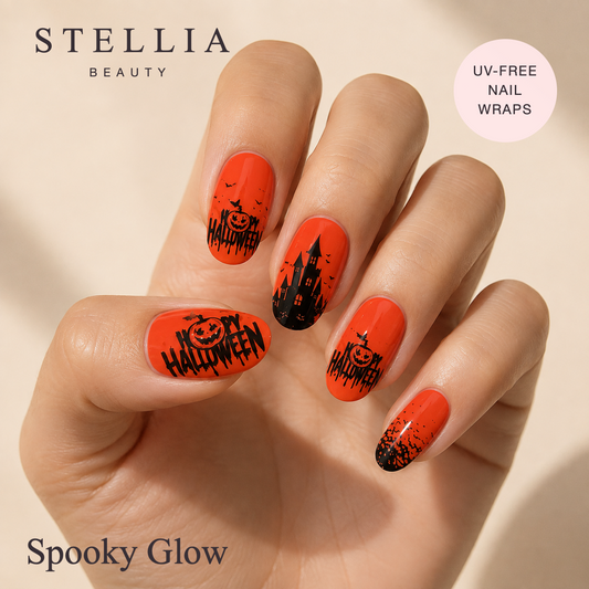 Stellia Beauty Spooky Glow Halloween Nail Wraps – Halloween Manicure manicure